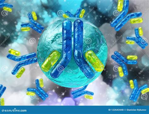 Antibody , immunoglobulins stock illustration. Illustration of antibody ...