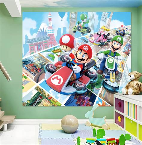 Tapiz de Super Mario para dormitorio decoración de habitación de Mario