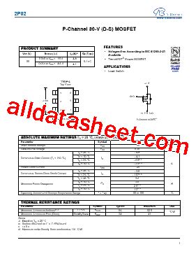 2P02 Datasheet PDF VBsemi Electronics Co Ltd