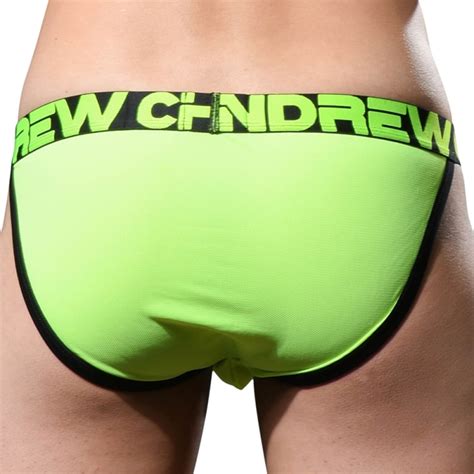 Andrew Christian Slip Tanga Almost Naked Moisture Control Jaune Fluo INDERWEAR