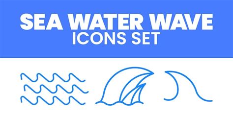 Conjunto De Iconos De Ondas De Agua Del Mar Ilustraci N Del Vector De