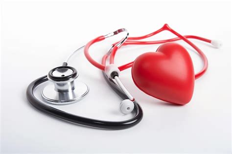 Premium Ai Image Stethoscope And Red Heart Isolated On White Background