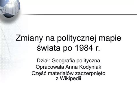 Ppt Zmiany Na Politycznej Mapie Wiata Po R Powerpoint