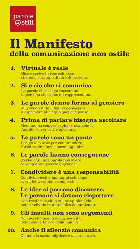 Scarica Stampa E Condividi Il Manifesto Della Comunicazione Non Ostile