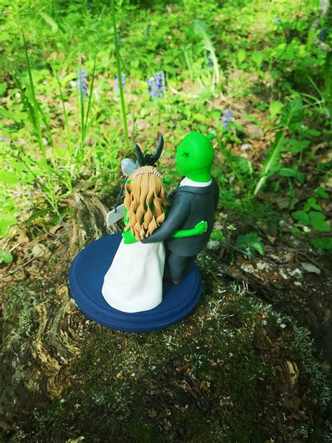 Shrek and Fiona wedding Cake Topper Handmade Fairy Cuddle | Etsy