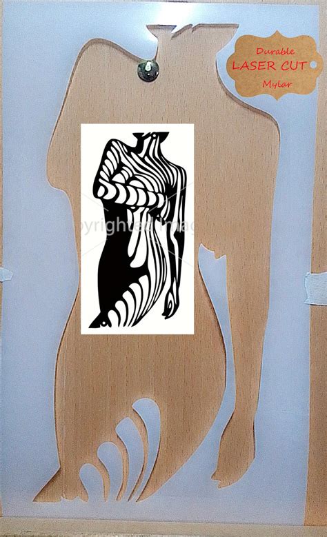 Abstract Nude Stencil Airbrush Art Stencil Artists Nude Template Sizes Available Mylar Ships