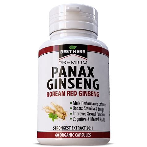 Premium Panax Korean Red Ginseng 1000mg 60 Vegan Pills Premium Ginsenosides For Performance