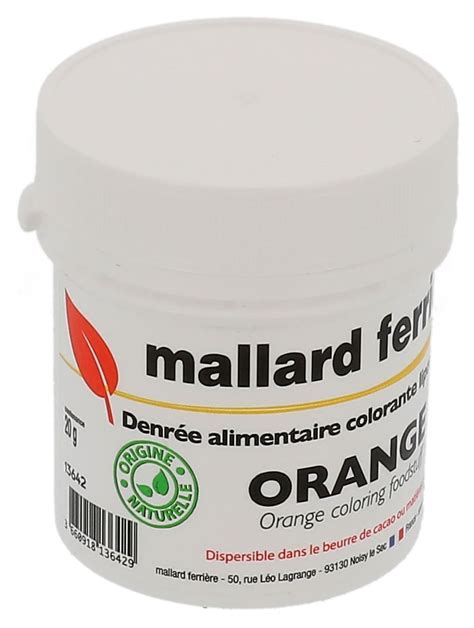 Poudre Naturelle Colorante G Orange Liposoluble Mallard