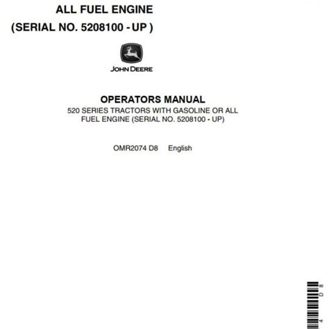 John Deere Tractor Loader Backhoe 110 Operator S Manual