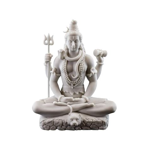 Plain Hindu White Marble Shiva Statue For Worship Size Inch At Rs