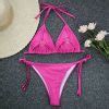Women Pcs Swimwear Bandage Padded Bra Bikini Set Push Up Solid Beachwear Swimsuit Bathing Suit