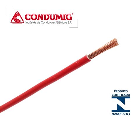 Cabo De Cobre Flex Vel Mm Vermelho V Rolo C Metros Condumig