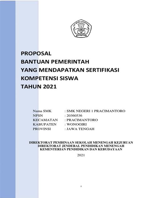 Proposal Lsp Smk N 1 Pracimantoro 2021 Fix Pdf