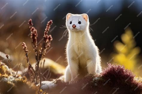 Premium Photo Eurasian Ermine In The Wild