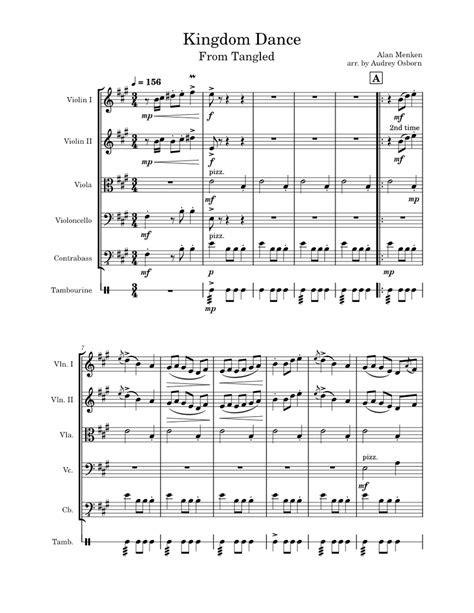 Kingdom Dance – TANGLED Sheet music for Tambourine, Contrabass, Violin ...