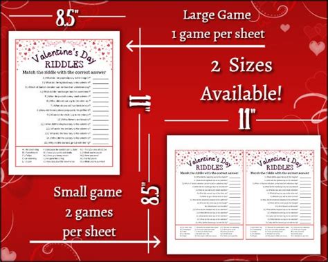 Valentine Riddles Game for Kids Printable Valentine Party Game ...