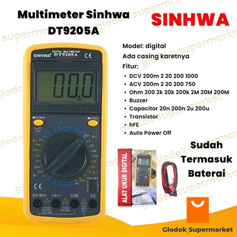 Multimeter Sinhwa DT9205A Multitester Digital DT 9205A Tester Besar DT