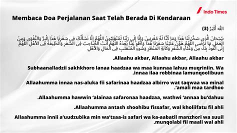 Doa Naik Kendaraan Darat Dan Artinya Beserta Sunnah Bepergian Indotimes