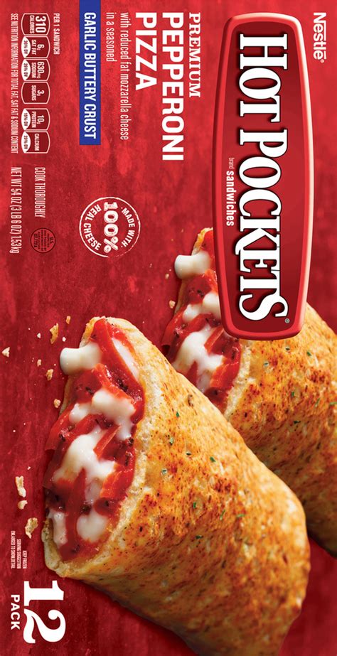 Hot Pockets Sandwiches Garlic Buttery Crust Pepperoni Pizza Pack Planogram Back
