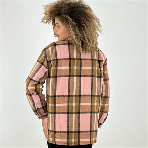 Camisa Oversized Feminina Xadrez Mosaico