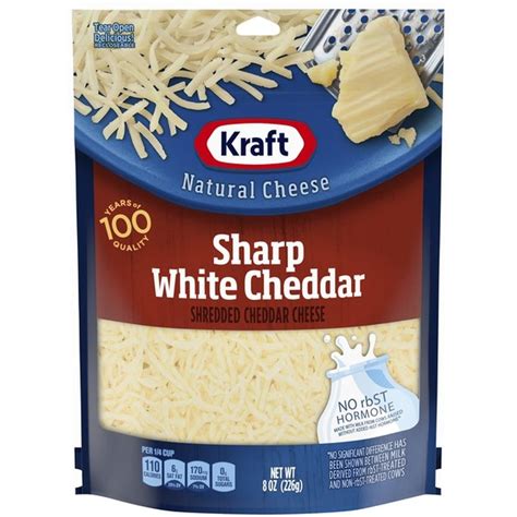 Kraft Sharp White Cheddar Shredded Cheese 8 Oz Instacart