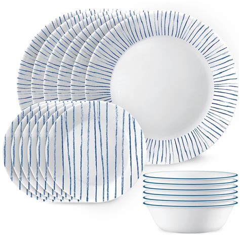 Botanical Stripes Piece Dinnerware Set Service For Corelle