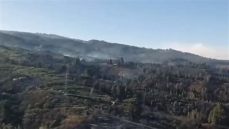 Imagens aéreas mostram incêndio florestal nas Canárias