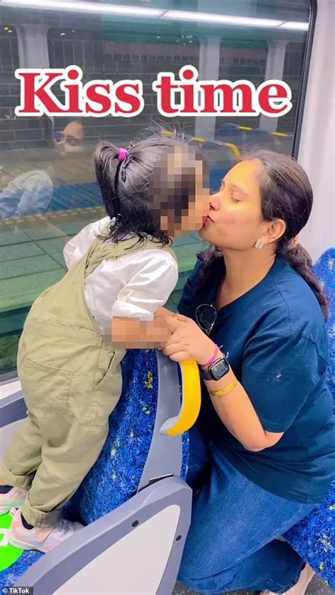 Mother Sparks Debate After Kissing Her Young Daughter On A Train