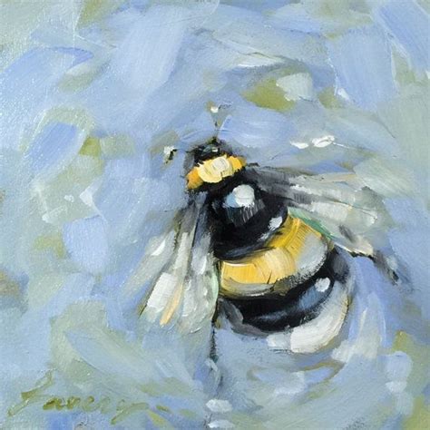 Bumblebee Painting Original Impressionistic Oil Painting Of A Etsy