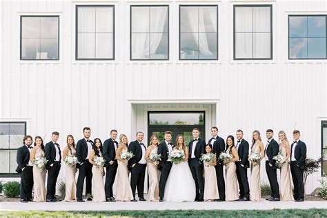 Black Tie Wedding With Nude Bridesmaids Dresses In Indiana By Aubrey Lynn