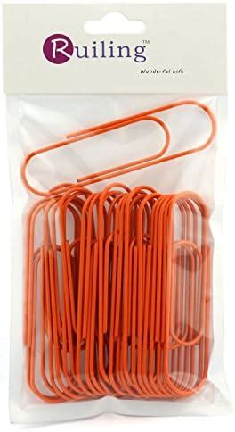 Amazon RuiLing Orange Paper Clips 4 Inch 100mm Mega Large