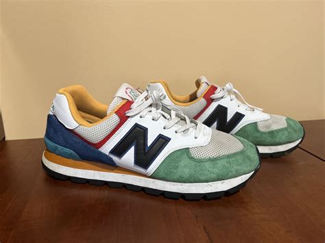 Ds New Balance 574 Rugged White Varsity Green Ml574drm Size 11 5 Ebay