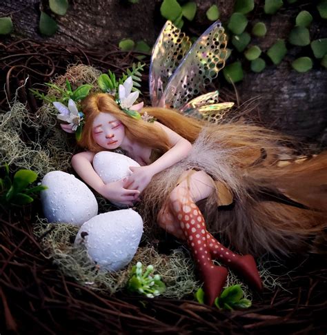 Birds Nest Egg Guardian Woodland Fairy By Celia Anne Harris Made To Orderooak Etsy