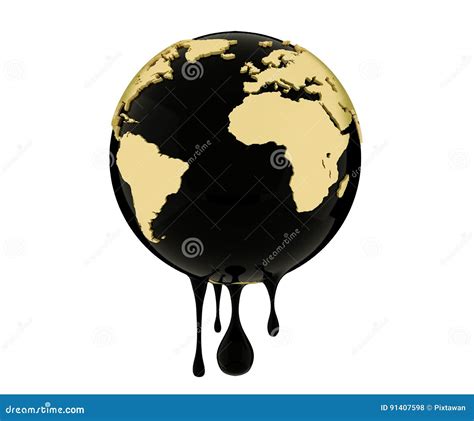 Earth Globe Dripping Oil Or Diesel Stock Illustration Illustration Of