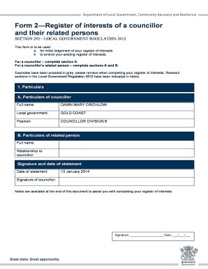 Fillable Online Goldcoast Qld Gov Examples Have Been Provided In Grey