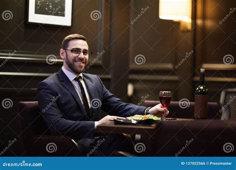 Businessman In Restaurant Stock Photo Image Of Dining 137022566