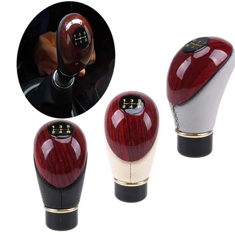 Universal PU Couro Car Shift Knob 5 Speed Lever Manual Da Engrenagem