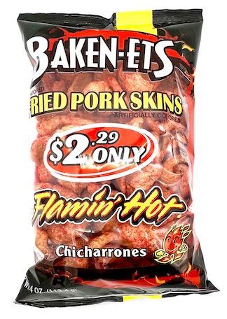 Baken Ets Fried Pork Skins Flamin Hot Chicharrones Picosos