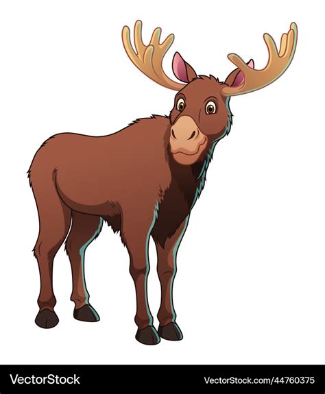 Moose cartoon animal Royalty Free Vector Image