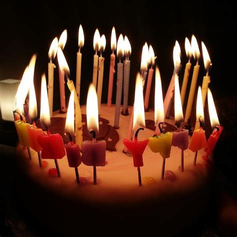 Premium Photo Close Up View Of Candles On Birthday Cake