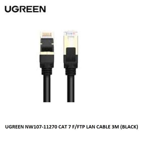 UGREEN NW107-11270 CAT 7 F/FTP LAN CABLE 3M (BLACK)