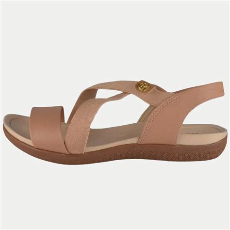 Sandalia Modare Anabela Baixa Nude Feminina Lojas Parati