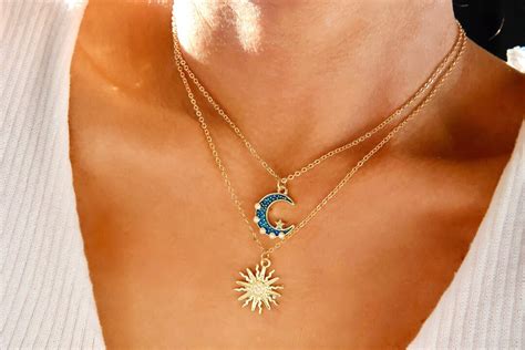 Sun And Moon Necklace Set Sun And Moon Pair Necklace Sun Moon Half Necklace Best Friends