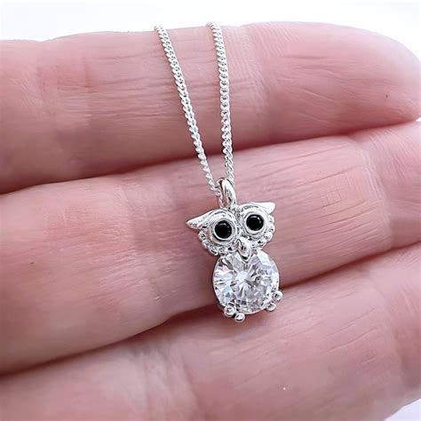 Silver Owl Necklace - Etsy