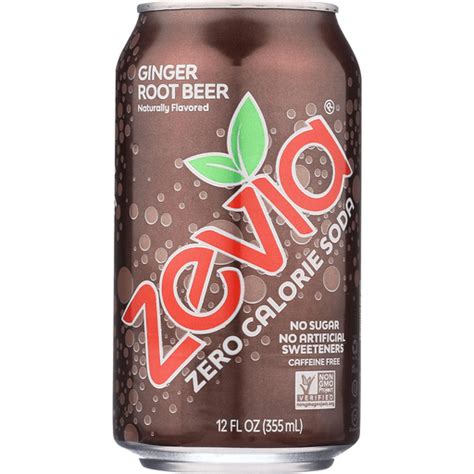 Zevia Soda Zero Calorie Ginger Root Beer Can 6 12 Oz Case Of