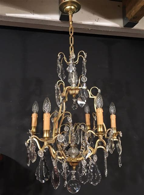 Lustre Pampilles Cristal Et Bronze Louis Xv Ancien Lumi Res