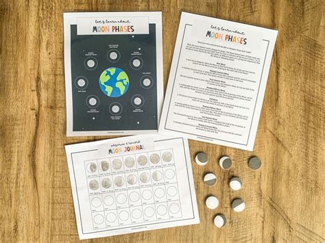 Moon Phases Printable Kids Moon Phase Learning Moon Phases - Etsy