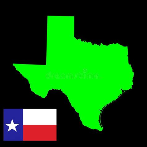 Silhueta Do Mapa Do Vetor De Texas E Bandeira Do Vetor Ilustra O Stock