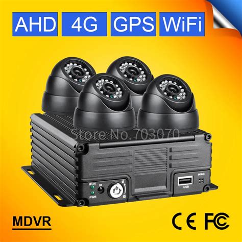 4g Gps Wifi 720p Ahd 4ch Mobile Dvr Kits Free Shipping 4pcs Indoor