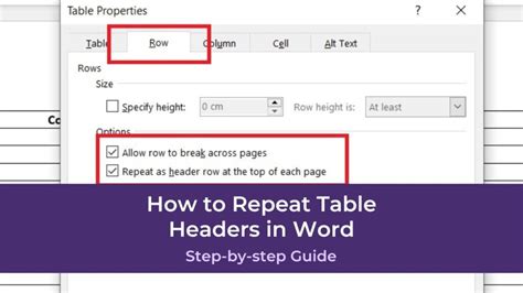 How To Repeat Table Headers In Word On Every Page